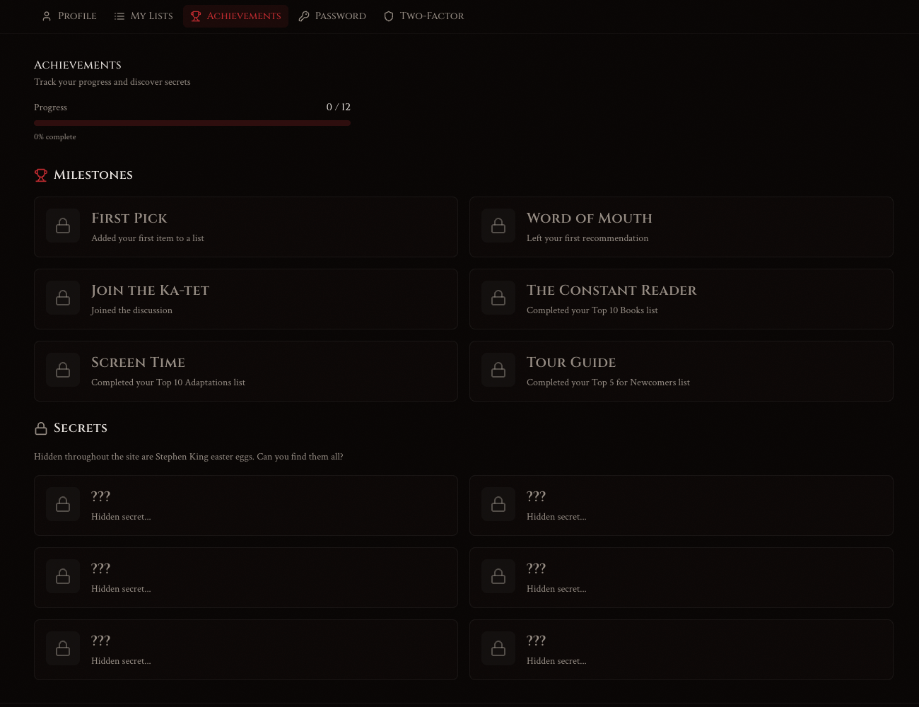 Achievements and Easter Eggs